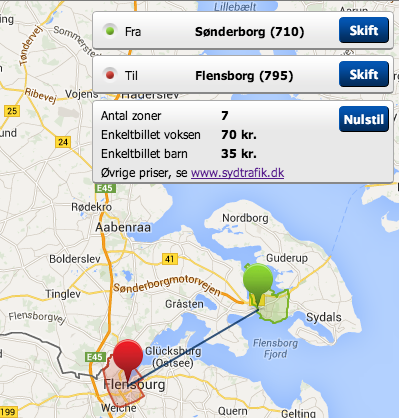 Zones in South Denmark
