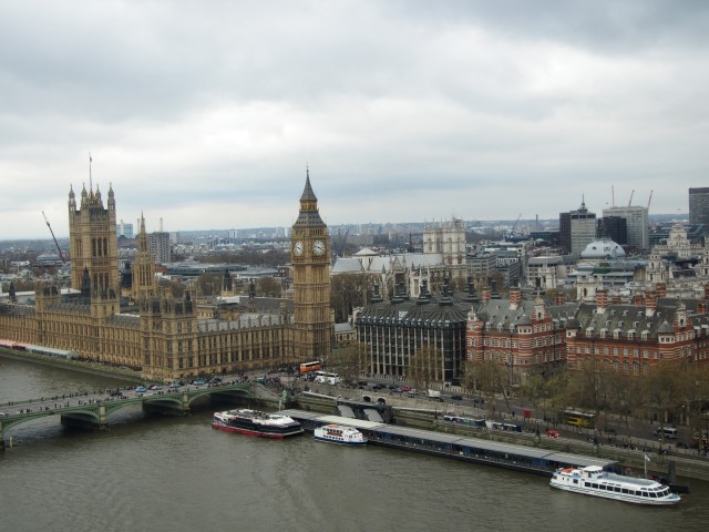 The english Parliament seen from London Eye